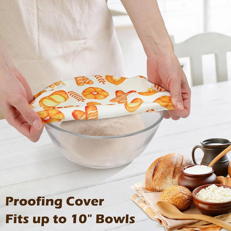 Revahope 2 Pack Reusable Bread Bags for Homemade Bread, 17"×13" Sourdough Bread Storage Bags with Bowl Cover - Keep Loaf Fresh and Easy to Wash(Yellow Buns Style) - Image 5